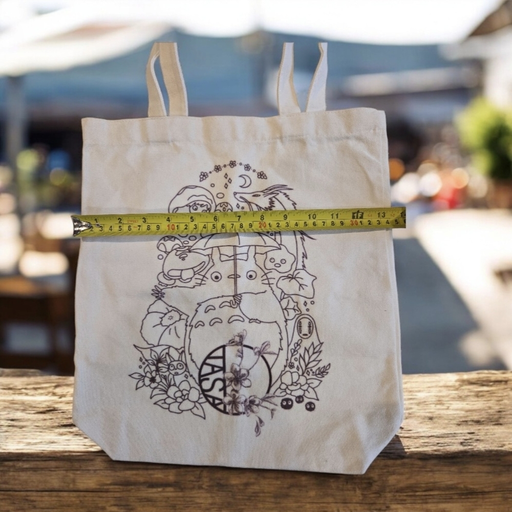 Cream and black Totoro tote bag #StudioGhibli - Picture 4 of 7